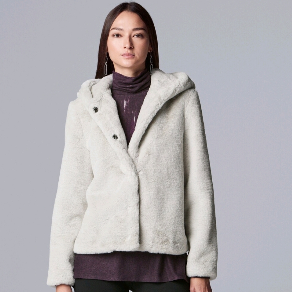 Simply Vera Wang Faux Fur Hooded Jacket